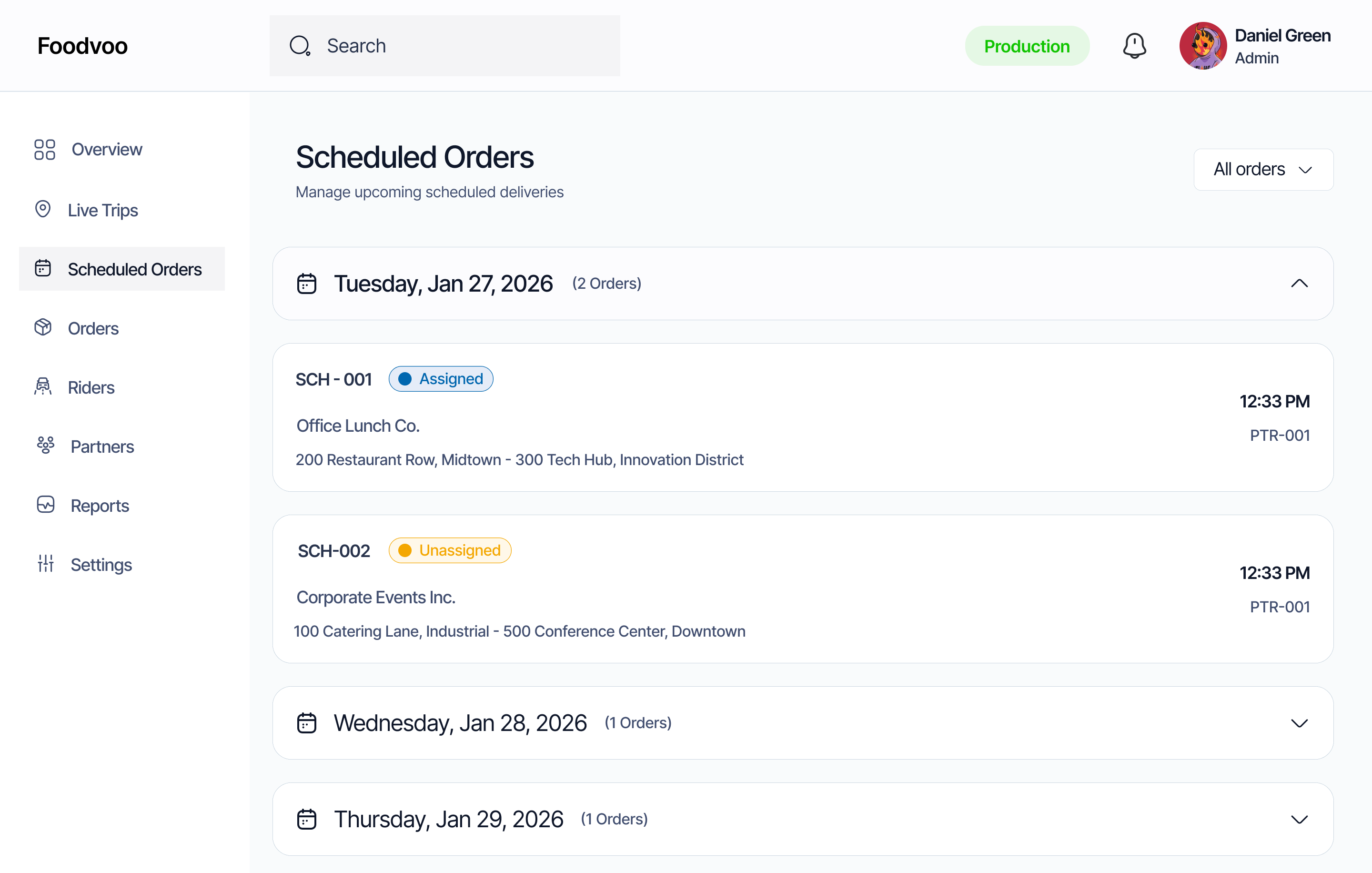 Scheduled Orders